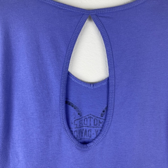Harley-Davidson Size Large Bling Top Keyhole Back Cotton Purple EUC - Picture 6 of 9